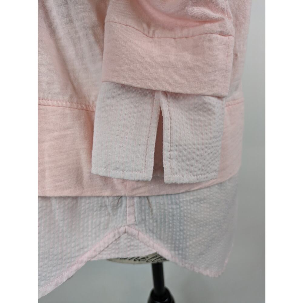 Tommy Hilfiger Womens Small Layered Blouse Light Pink Casual Work Top Shirt - Picture 8 of 11